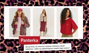 Kobiety w kurtce, sukience i bluzce z panterką. Inspiracje na stylowe zestawy casual i glamour.
